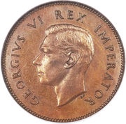 ¼ Penny - George VI obverse image