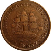 ½ Penny - George V ½ Penny, South Africa, 1928-1931 reverse image