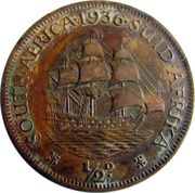 ½ Penny - George V ½D, South Africa, 1931-1936 reverse image