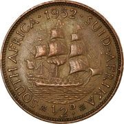 ½ Penny - George VI, South Africa, 1951-1952 reverse image