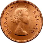 ½ Penny - Elizabeth II 1st portrait obverse image