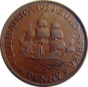 1 Penny George V Penny, South Africa, 1926-1930 reverse image