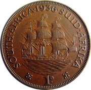 1 Penny George V 1D, South Africa, 1931-1936 reverse image