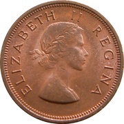 1 Penny - Elizabeth II 1st portrait obverse image