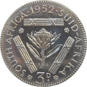 3 Pence - George VI reverse image