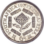 6 Pence - George VI, South Africa, 1937-1947 reverse image