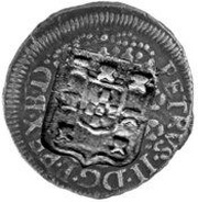 40 Réis - Carlos I Countermark SHIELD over "40 Réis, Pedro II/Brazil" obverse image