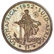 1 Shilling - George VI 1S, South Africa, 1951-1952 reverse image