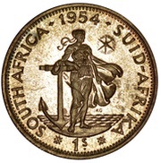 1 Shilling - Elizabeth II 1st portrait, South Africa, 1953-1960 reverse image