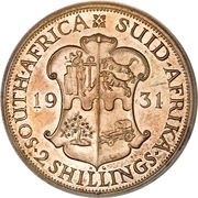 2 Shillings - George V, South Africa, 1931-1936 reverse image