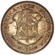 2 Shillings - George VI 2S, South Africa, 1951-1952 reverse image