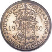 2½ Shillings - George V 2½ Shillings, ZUID-AFRIKA, South Africa, 1926-1930 reverse image