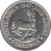 5 Shillings - George VI 5 Shillings, IMPERATOR, South Africa, 1947 reverse image