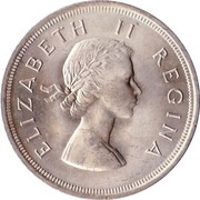 5 Shillings - Elizabeth II 1st portrait obverse image