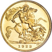 ½ Sovereign - George V reverse image