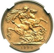 1 Sovereign - George V Pattern, South Africa, 1928 reverse image