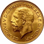 1 Sovereign - George V Modified Effigy obverse image
