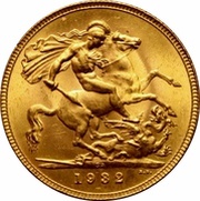 1 Sovereign - George V Modified Effigy reverse image