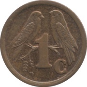 1 Cent SOUTH AFRICA - SUID-AFRIKA, South Africa, 1990-1995 reverse image
