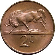 2 Cents English Legend - SOUTH AFRICA, South Africa, 1965-1969 reverse image