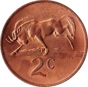 2 Cents SOUTH AFRICA - SUID AFRIKA, South Africa, 1970-1990 reverse image