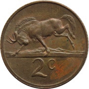 2 Cents Jacobus J. Fouché, South Africa, 1976 reverse image