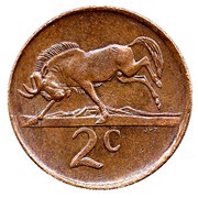 2 Cents Balthazar J. Vorster, South Africa, 1982 reverse image