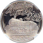 2½ Cents Class 19D Steam Locomotive reverse image
