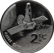 2½ Cents Moon Landing - Polymer Putty, South Africa, 2019 reverse image