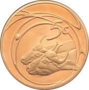 5 Cents Buffalo - Power of Africa, South Africa, 2001 reverse image