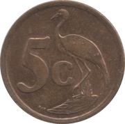 5 Cents Afrika-Dzonga, South Africa, 2003 reverse image