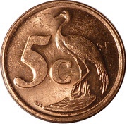 5 Cents South Africa, South Africa, 2004 reverse image