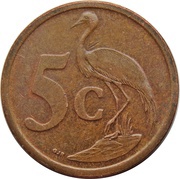 5 Cents Afrika Borwa, South Africa, 2006 reverse image
