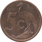 5 Cents iNingizimu Afrika, South Africa, 2009 reverse image