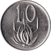 10 Cents English Legend - SOUTH AFRICA, South Africa, 1965-1969 reverse image