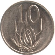 10 Cents Nicolaas J. Diederichs, South Africa, 1979 reverse image