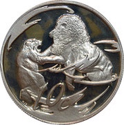 10 Cents Lion - Predator of Africa, South Africa, 2000 reverse image