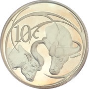 10 Cents Buffalo - Power of Africa reverse image