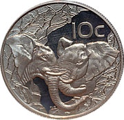 10 Cents Elephant - Strength of Africa, South Africa, 2002 reverse image