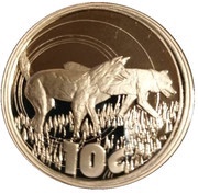10 Cents African Wild Dog reverse image