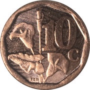 10 Cents Aforika Borwa, South Africa, 2017 reverse image