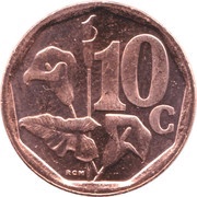 10 Cents Afrika Borwa, South Africa, 2018 reverse image