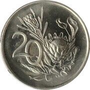 20 Cents Charles Swart; English Legend - SOUTH AFRICA, South Africa, 1968 reverse image