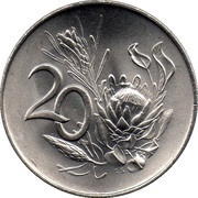 20 Cents Charles Swart; Afrikaans Legend - SUID-AFRIKA, South Africa, 1968 reverse image