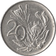 20 Cents Jacobus J. Fouché reverse image