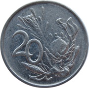 20 Cents Nicolaas J. Diederichs reverse image