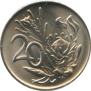 20 Cents Balthazar J. Vorster, South Africa, 1982 reverse image