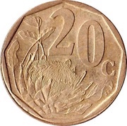 20 Cents AFERIKA BORWA, South Africa, 1996-2000 reverse image