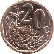 20 Cents Aforika Borwa, South Africa, 2003-2016 reverse image
