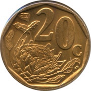 20 Cents Afrika Borwa, South Africa, 2004-2017 reverse image